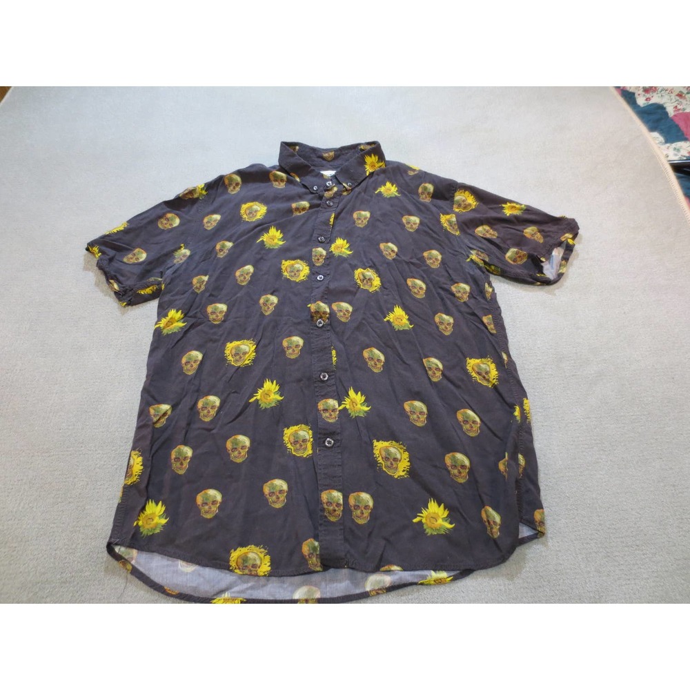 RSVLTS Van Gogh Museum Mens Shirt Extra Large Sunflower Skull AOP
